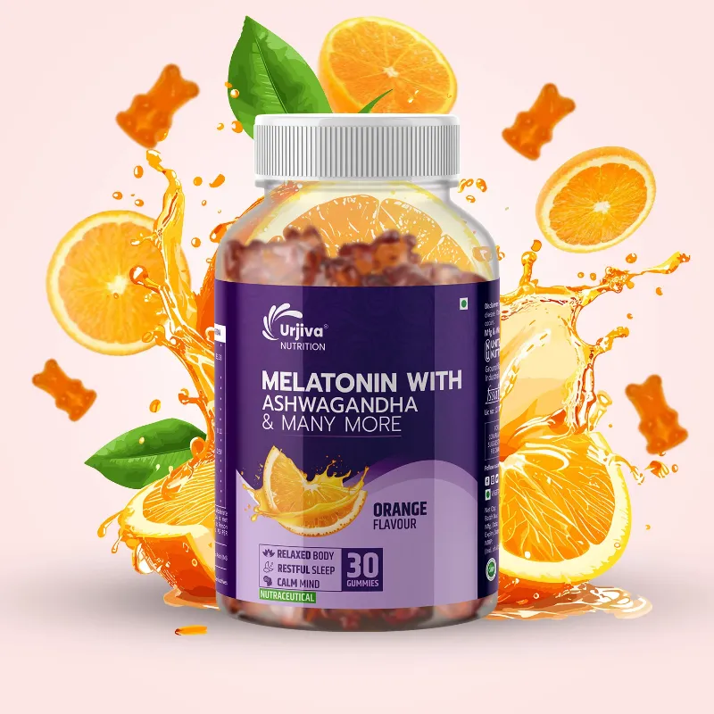 Melatonin gummies with ashwagandha and may more (orange)